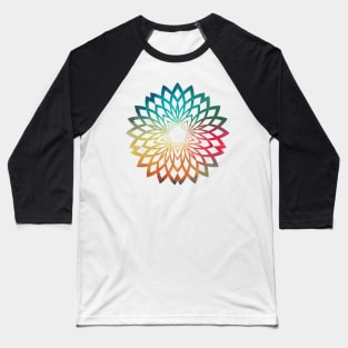 Rainbow abstract flower design 05 Baseball T-Shirt